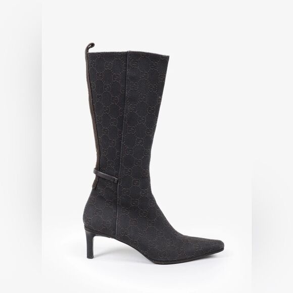 Gucci Monogram Denim Canvas Boot 9 - Picture 1 of 15